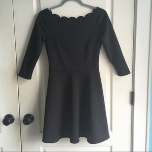 Charlotte Russe Black Scalloped Fit & Flare Dress